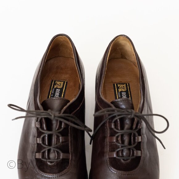 Vintage Roberto Capucci Italian Leather Women's shoes 7, Oxford Academia Office - Picture 7 of 11